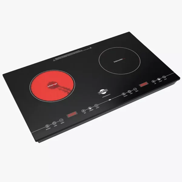 PLACA DUAL VITRO TOKYO TOKDUALI 2ZONAS 1 INDUCC 1 INFRARROJO