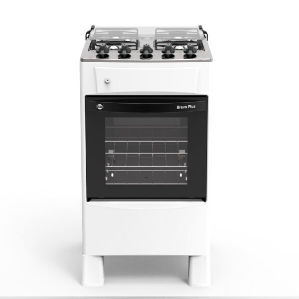 COCINA A GAS TOKYO BRAVO PLUS 4H C/ENC. BLANCA MESA INOX COMANDO SUPERIOR - Imagen 2