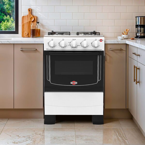 COCINA A GAS TOKYO DALLAS BLANCO 4H MESA INOX TAPA DE VIDRIO HORNO LIMPIA FACIL - Imagen 3