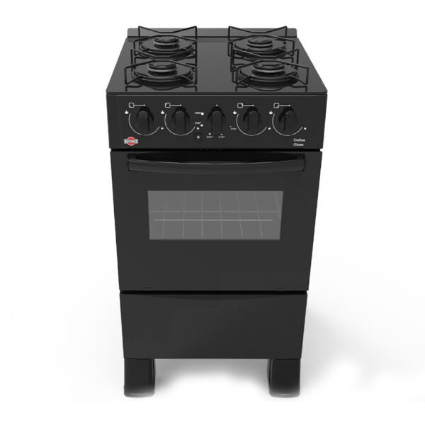 COCINA A GAS TOKYO DALLAS GLASS NEGRA 4H C/ENCENDIDO HORNO LIMPIA FACIL - Imagen 2